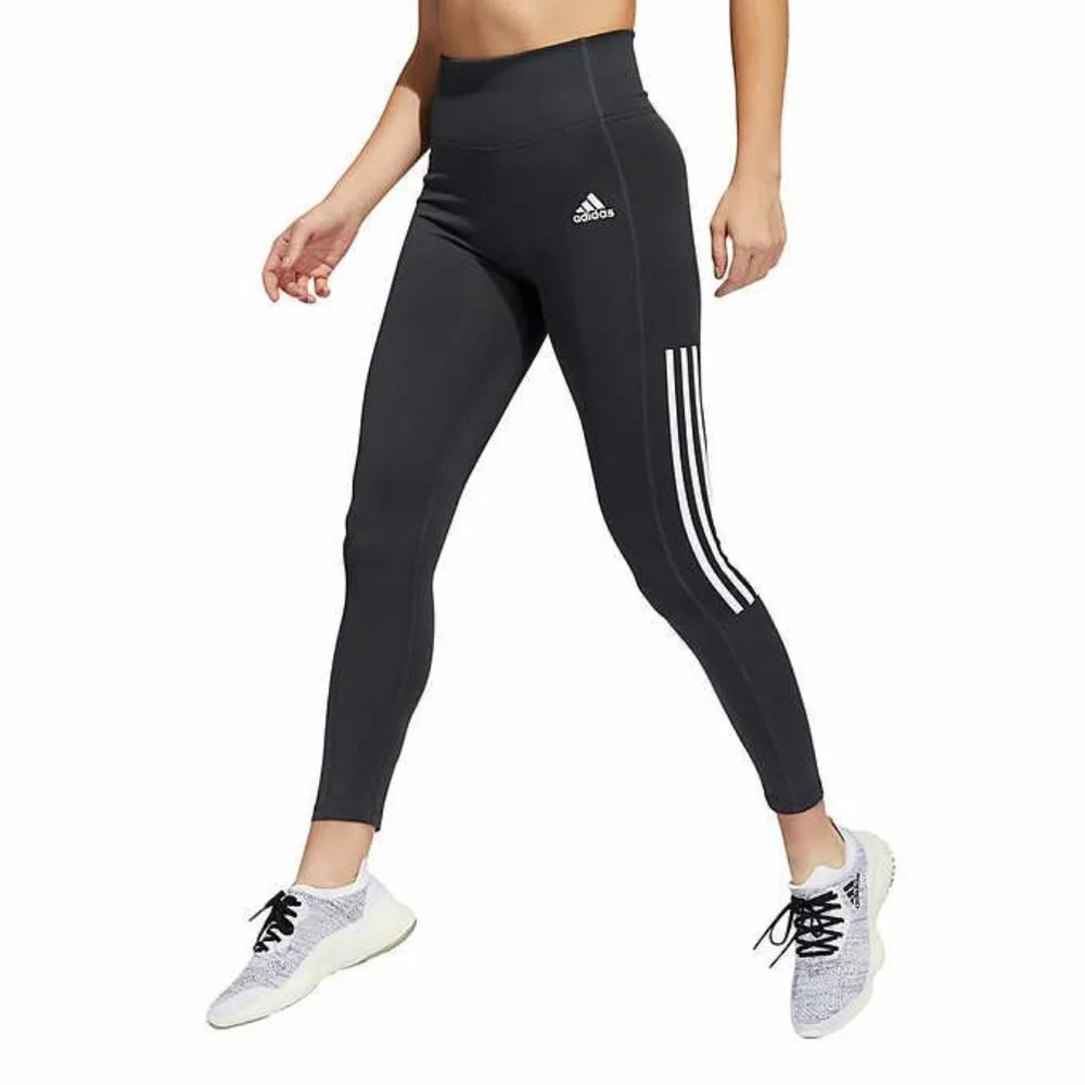 Adidas Women Ladies' 3-Stripe Tight with Mesh in Gray - Picture 1 of 10